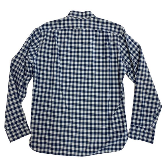 J Crew Men’s Shirt sz M Button Down Blue grey Check Cotton Casual Classic - Picture 2 of 4